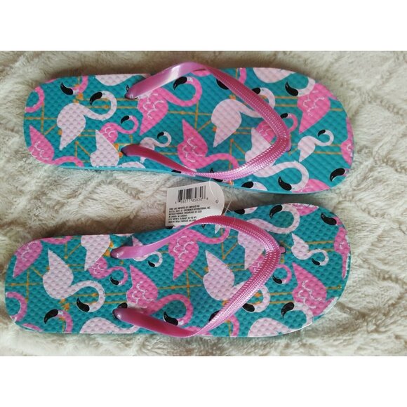 Juncture Flip Flops Sandal Pink Flamingo Womens Medium M Size 7 8 - Picture 3 of 4